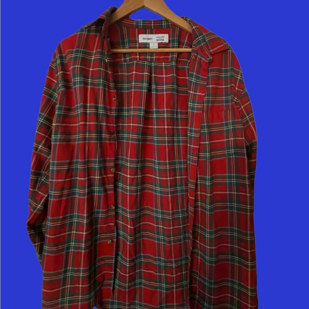Old Navy Festive Red and Green Plaid Shirt